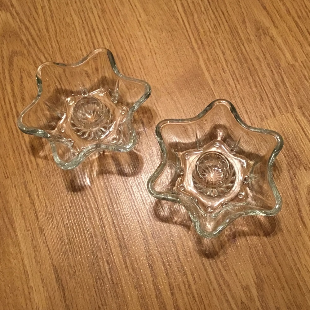Star-Shaped Glass Candle Holders